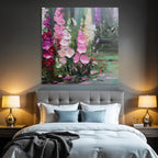 Impressionistisches Blumenbild Mit Pinken Lila Und Weissen Blüten
