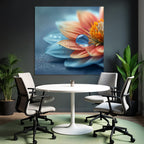 Schöne Blüte In Orange Und Blau Mit Tautropfen