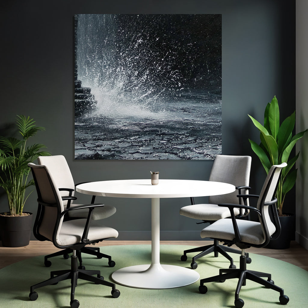 Spritzendes Wasser Auf Dunklem Hintergrund