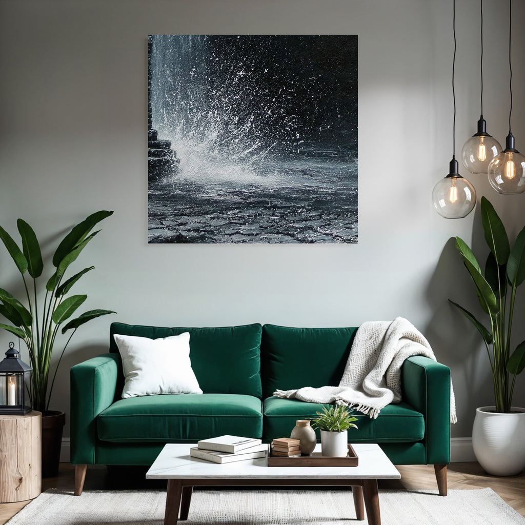 Spritzendes Wasser Auf Dunklem Hintergrund