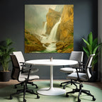 Wasserfall In Idyllischer Landschaft