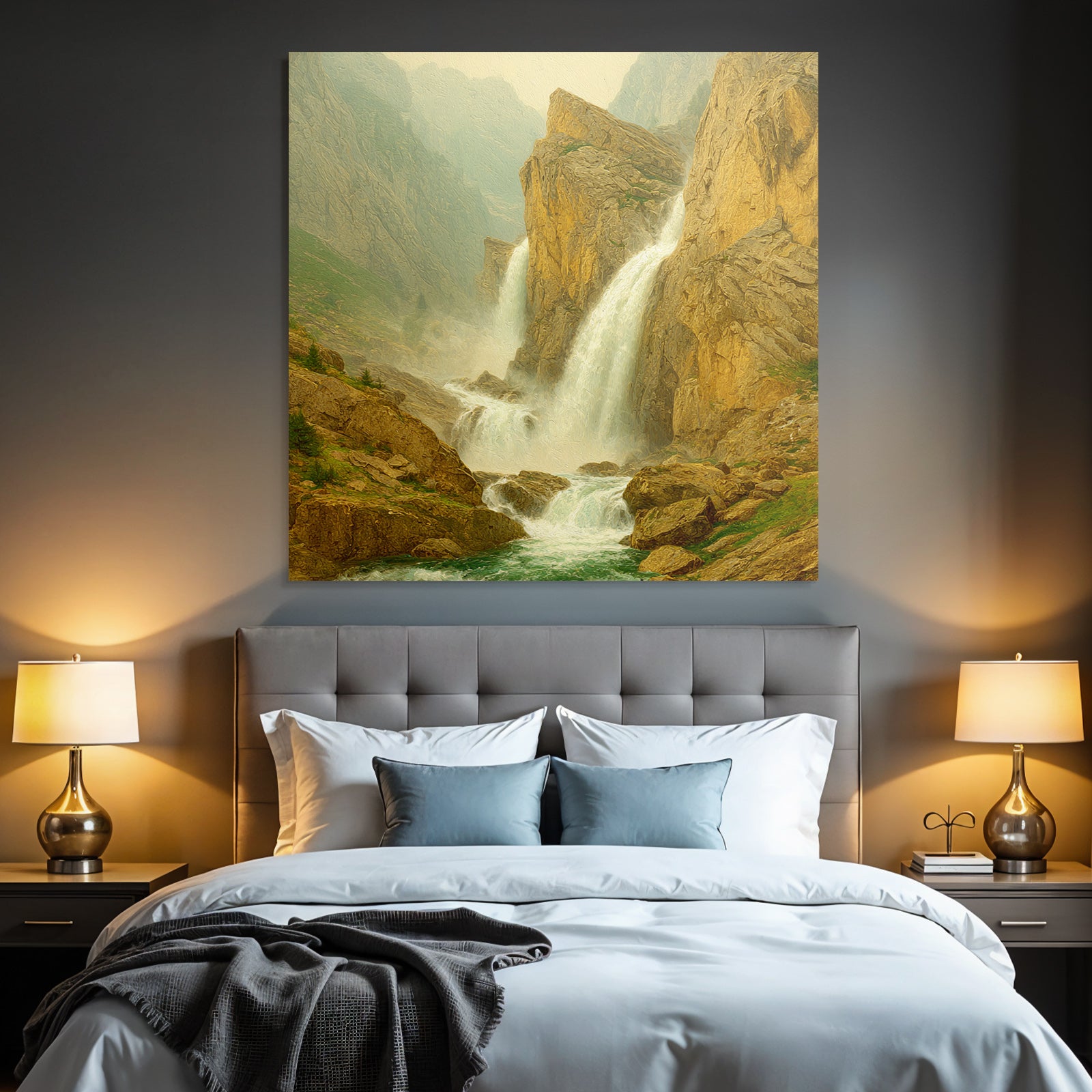 Wasserfall In Idyllischer Landschaft
