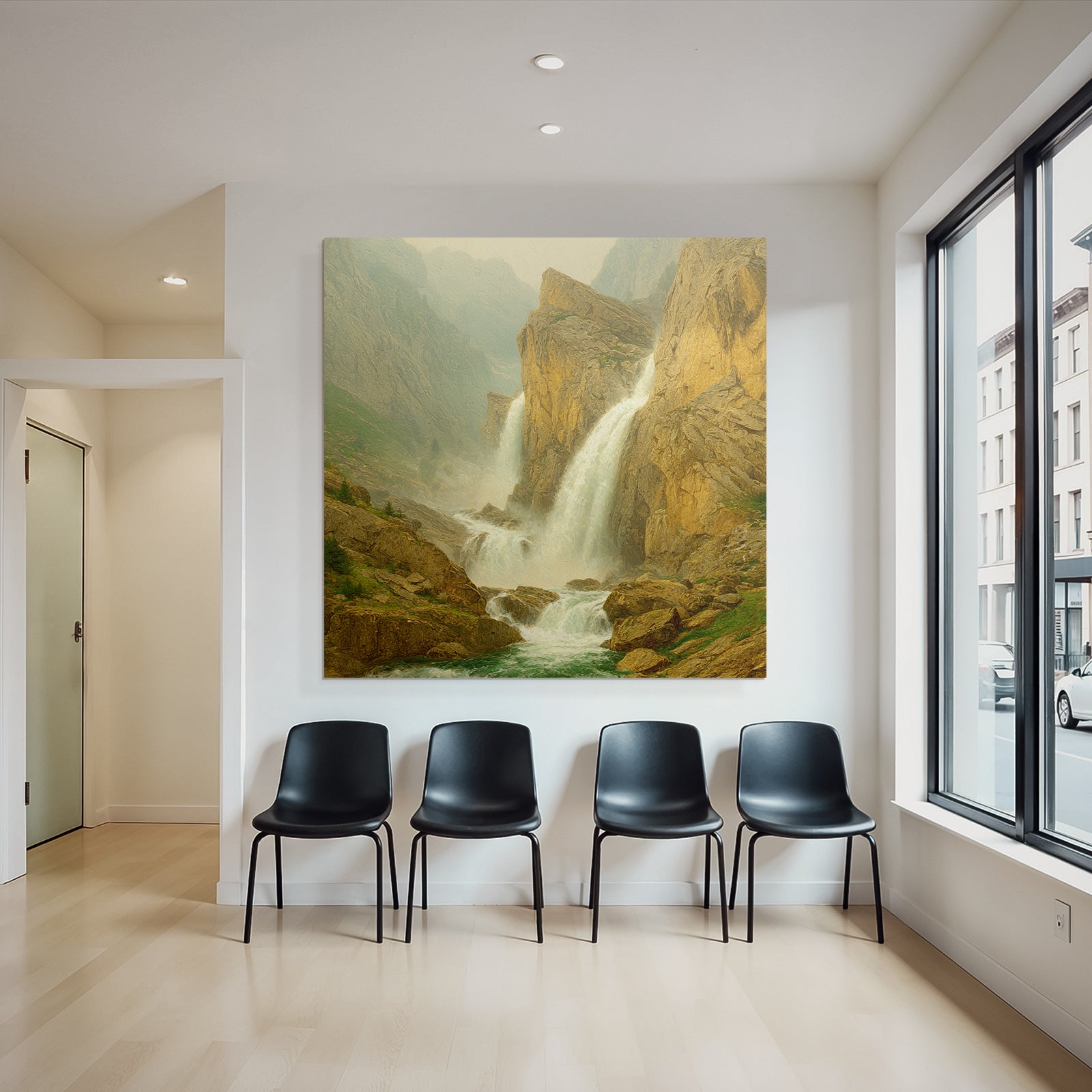 Wasserfall In Idyllischer Landschaft