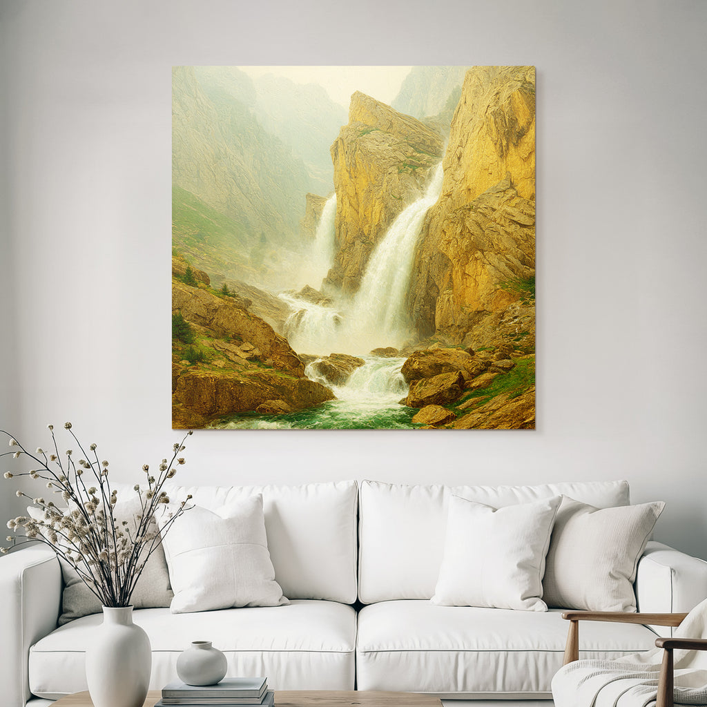 Wasserfall In Idyllischer Landschaft