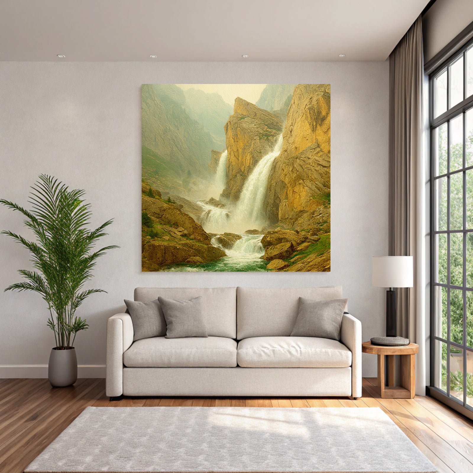 Wasserfall In Idyllischer Landschaft