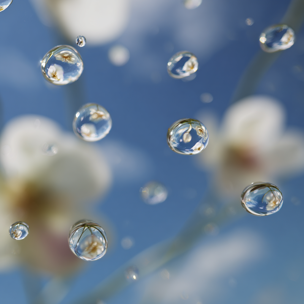 Wassertropfen An Blumen Unter Blaüm Himmel | Wasserfaelle und Tropfen | Natur