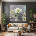 Weisse Blumen Zartes Kunstwerk