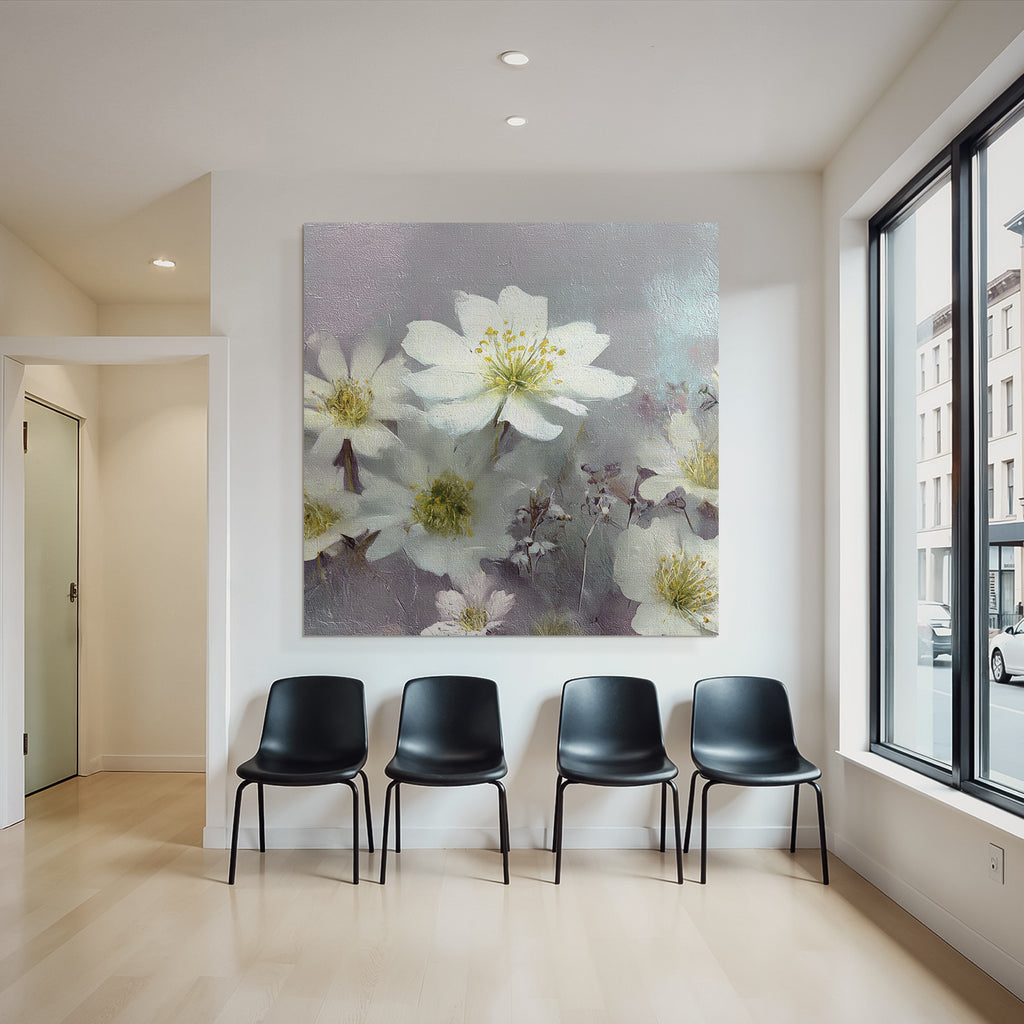 Weisse Blumen Zartes Kunstwerk
