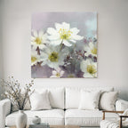 Weisse Blumen Zartes Kunstwerk