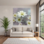 Weisse Blumen Zartes Kunstwerk