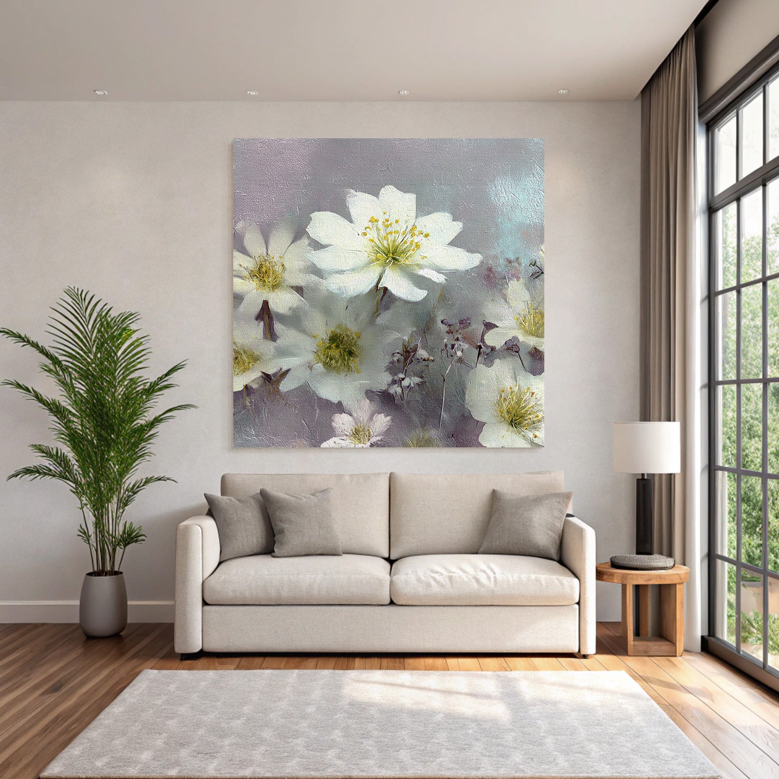 Weisse Blumen Zartes Kunstwerk