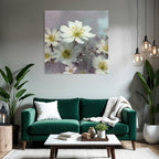 Weisse Blumen Zartes Kunstwerk