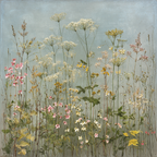 Wiese Mit Zarten Wildblumen | Wasserfaelle und Tropfen | Natur