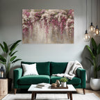 Blumengirlande Mit Rosa Und Weissen Blüten Vor Neutralem Hintergrund