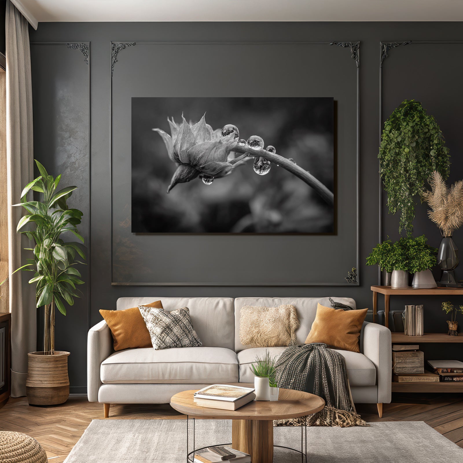 Blumenknospe Mit Tautropfen