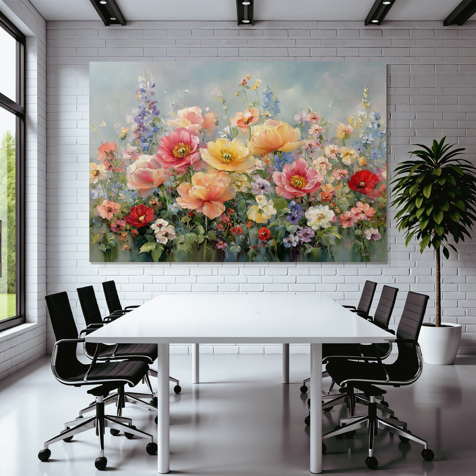 Bunte Blumenkomposition Mit Struktur Und Leuchtenden Farben