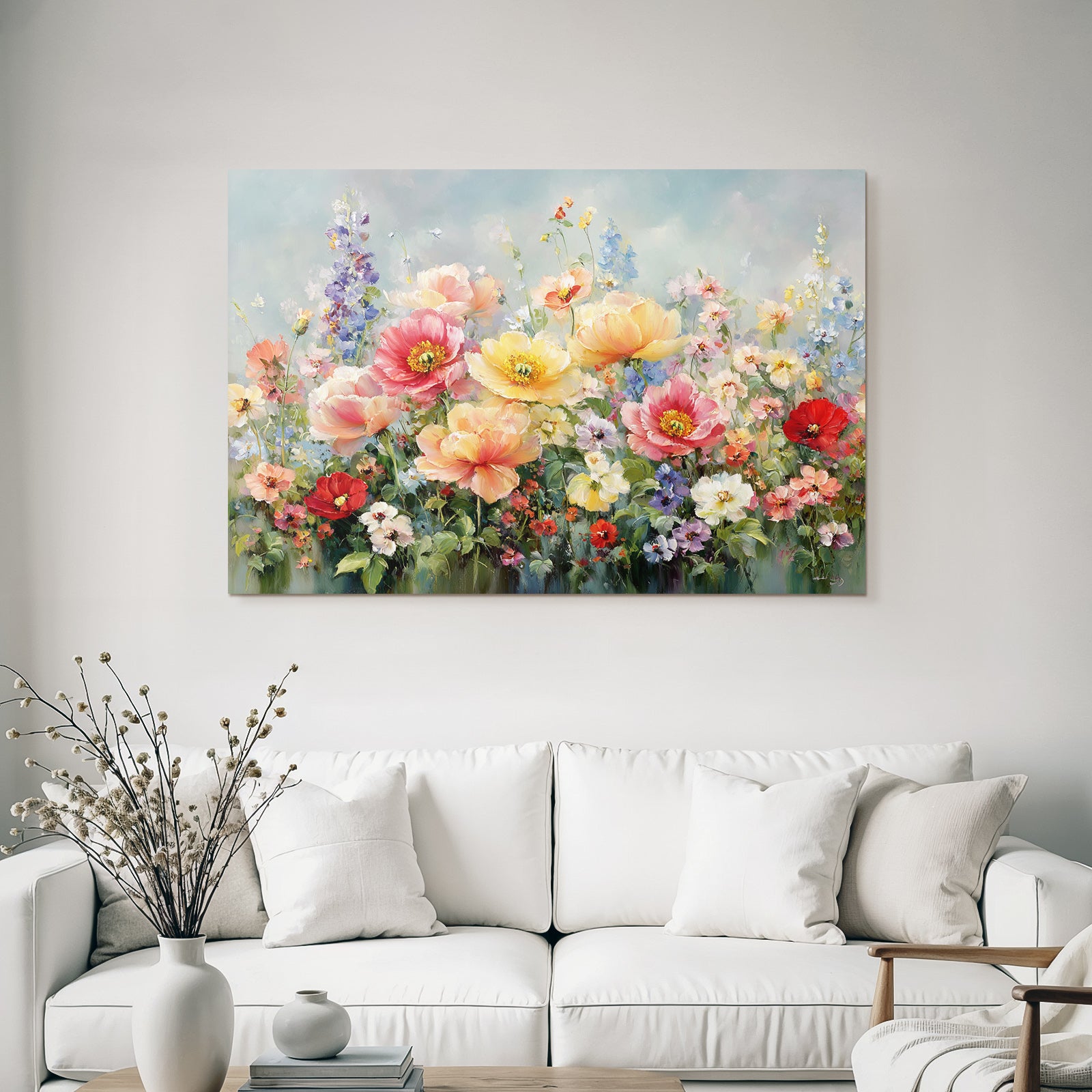 Bunte Blumenkomposition Mit Struktur Und Leuchtenden Farben