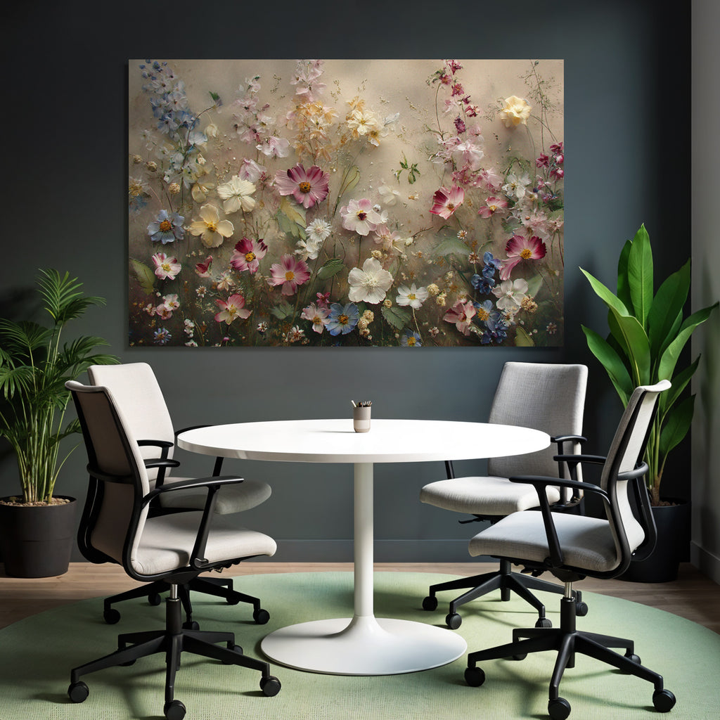 Bunte Blumenkomposition Mit Vielfältigen Farben Und Verwaschenem Hintergrund