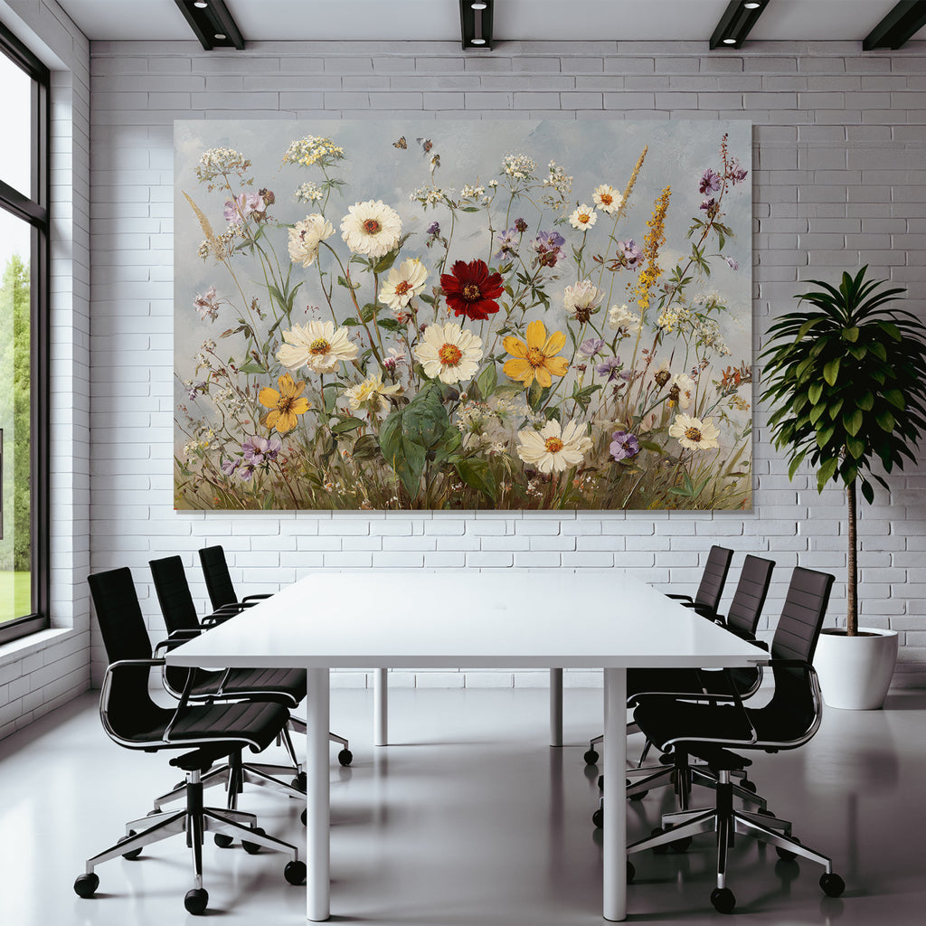 Bunte Wildblumen Auf Hellblaüm Hintergrund