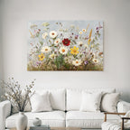 Bunte Wildblumen Auf Hellblaüm Hintergrund