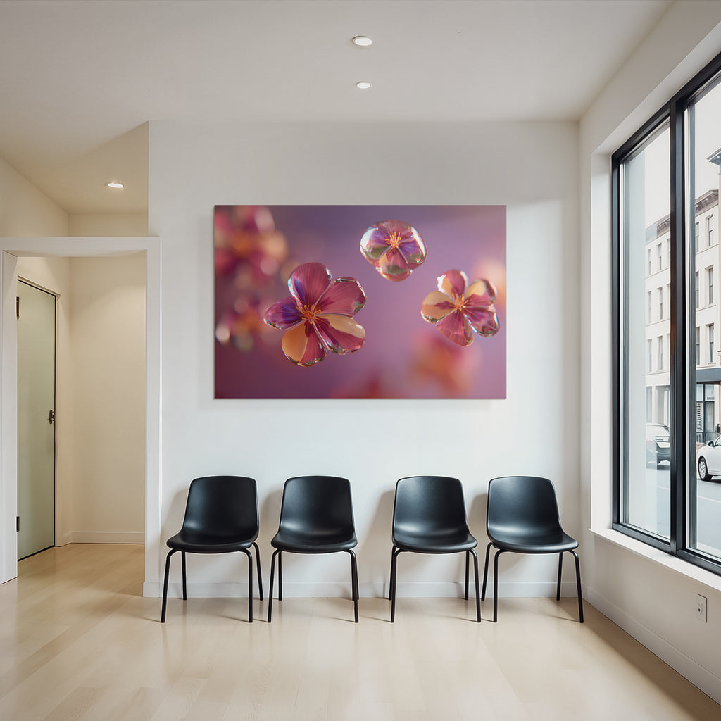 Durchscheinende Stilisierte Blumen Vor Weichem Hintergrund