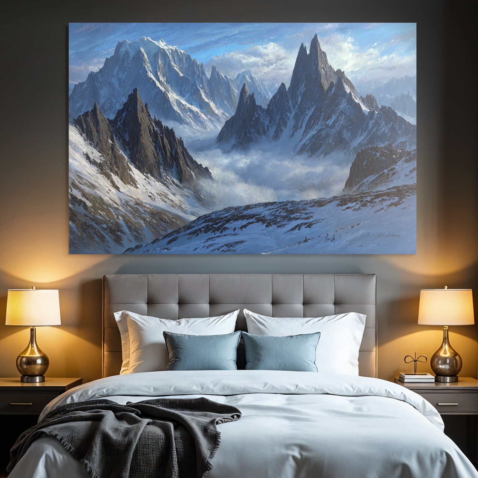 Majestätische Berglandschaft Im Morgennebel