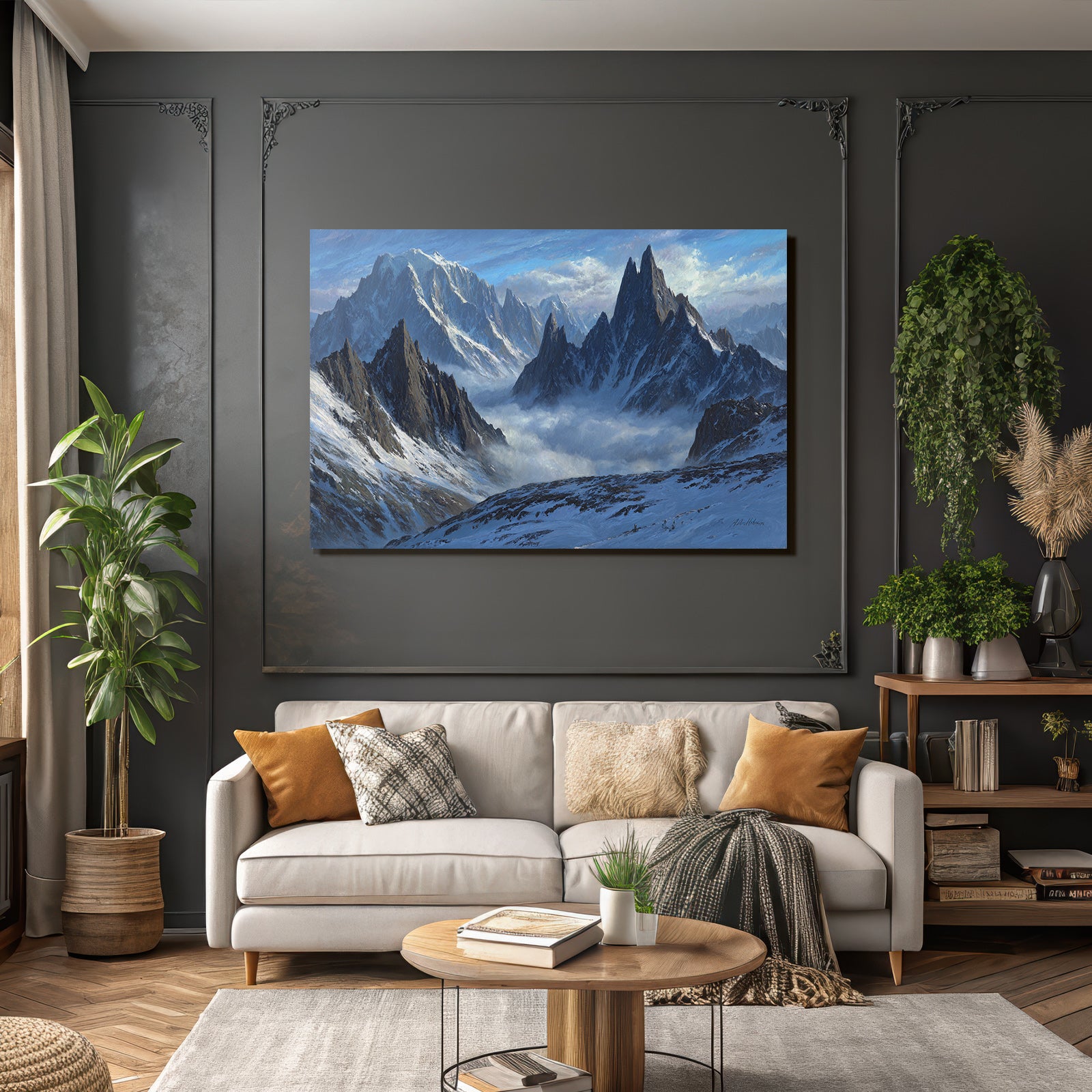Majestätische Berglandschaft Im Morgennebel