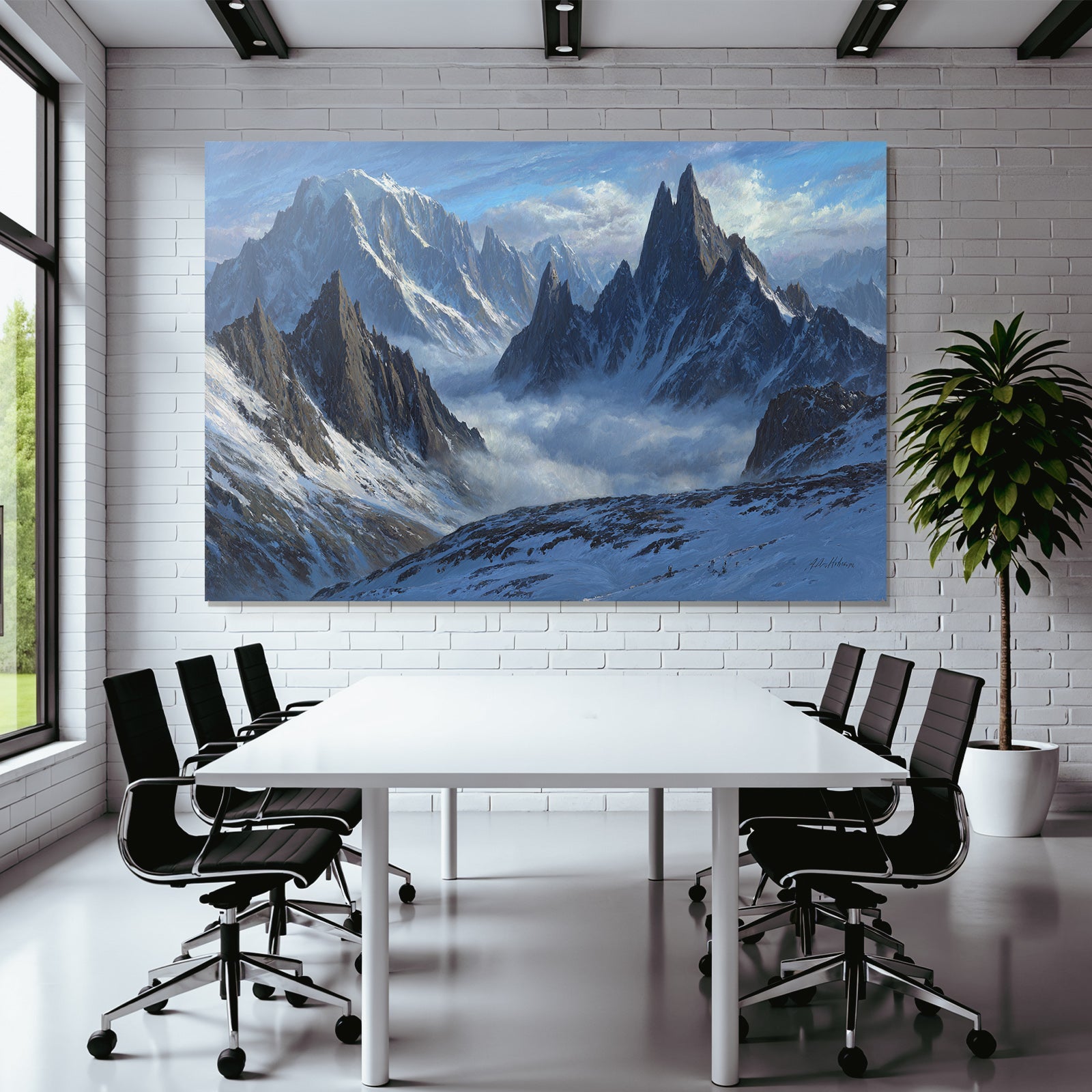 Majestätische Berglandschaft Im Morgennebel