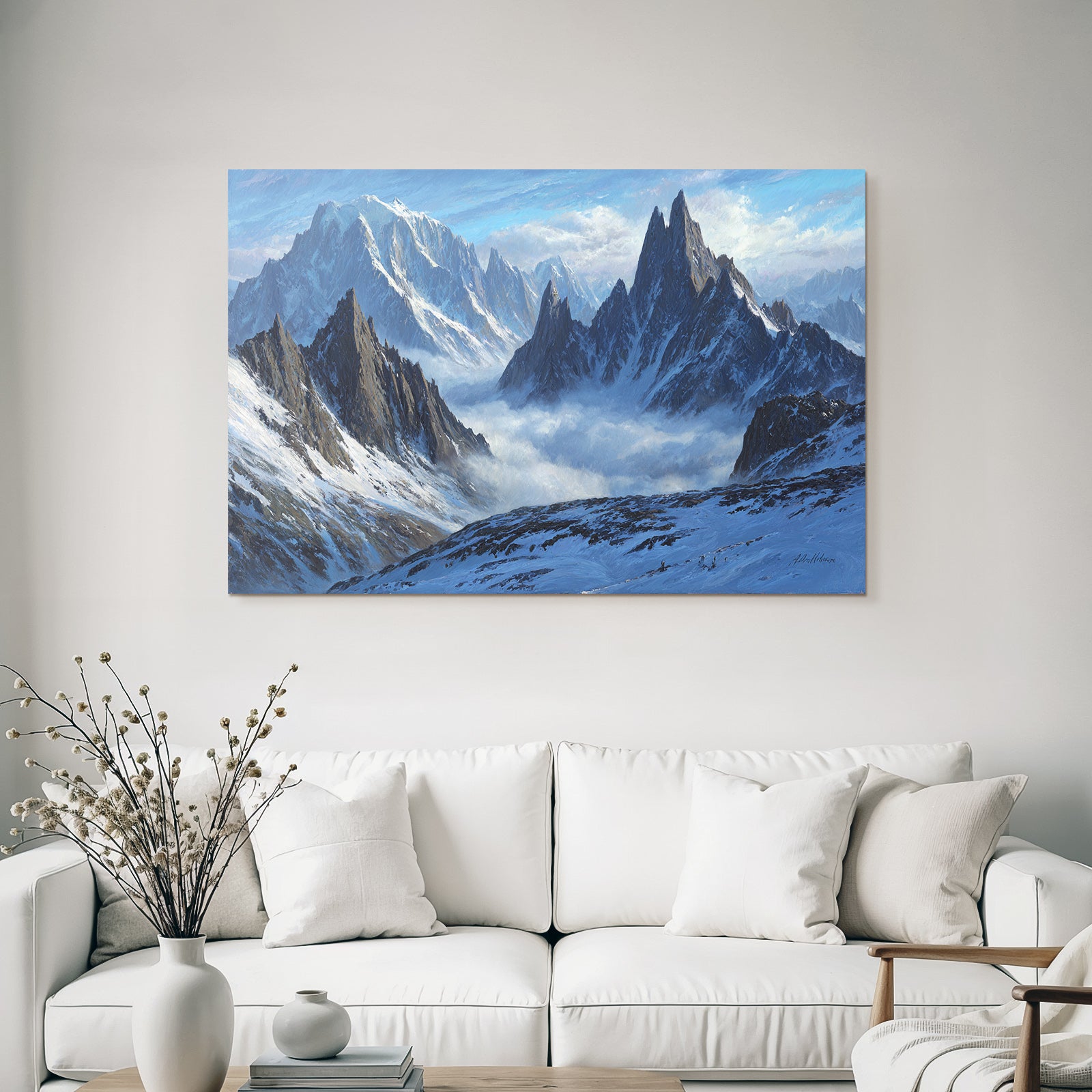 Majestätische Berglandschaft Im Morgennebel