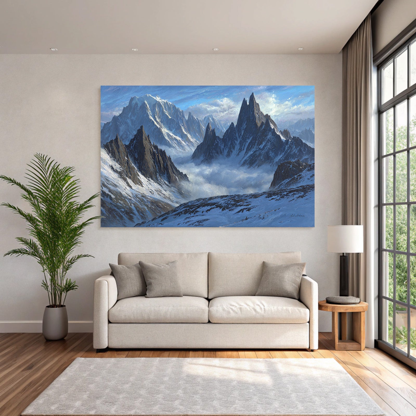 Majestätische Berglandschaft Im Morgennebel
