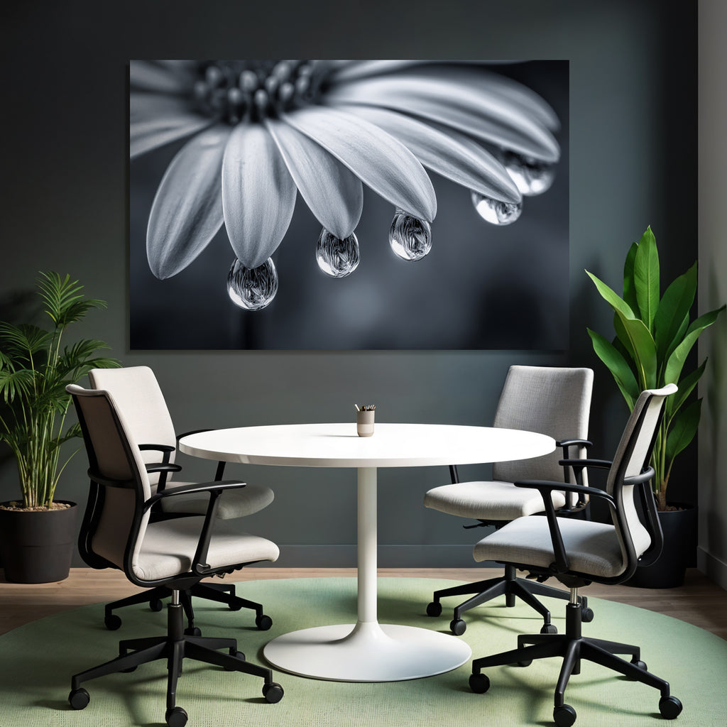 Nahaufnahme Blume Mit Tautropfen