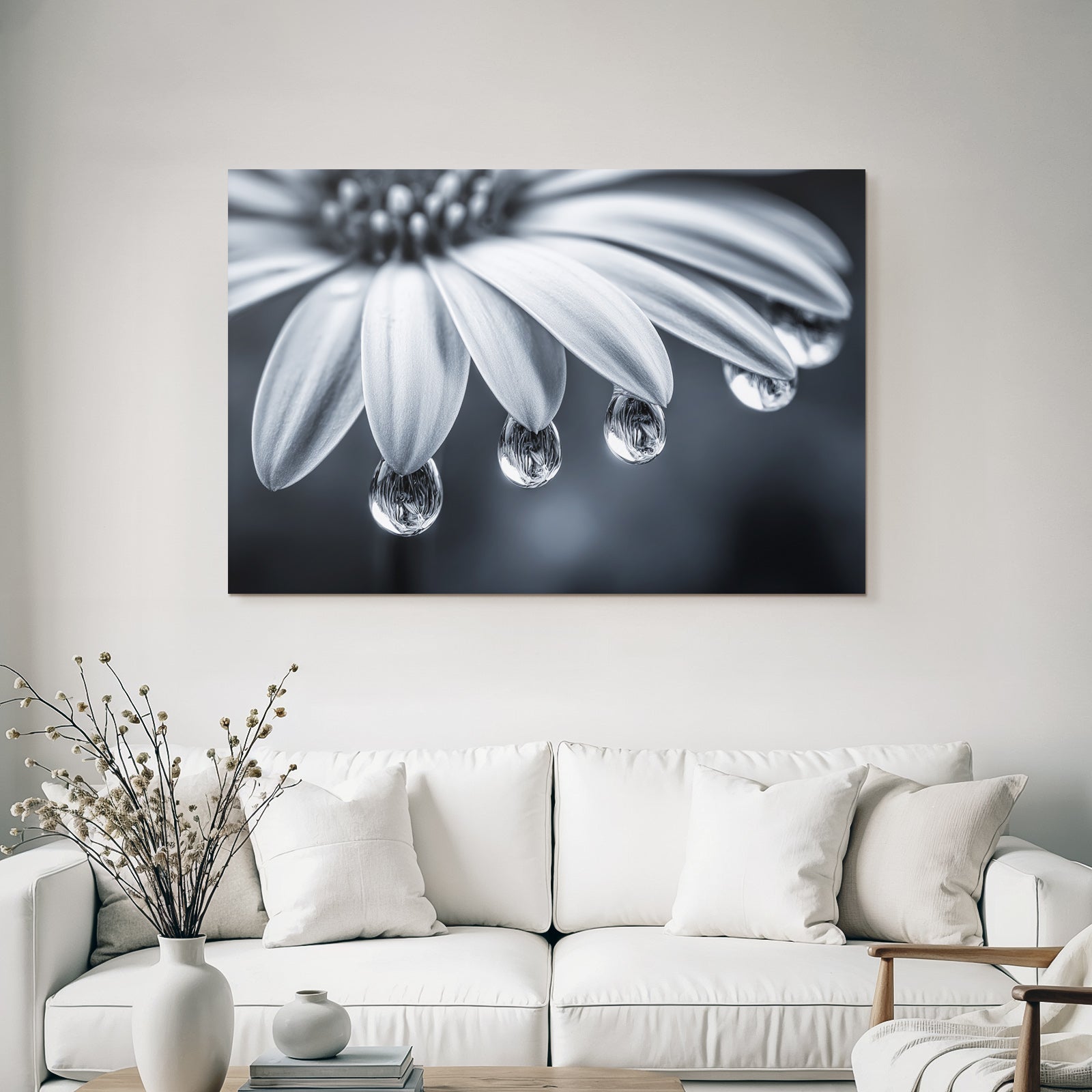 Nahaufnahme Blume Mit Tautropfen