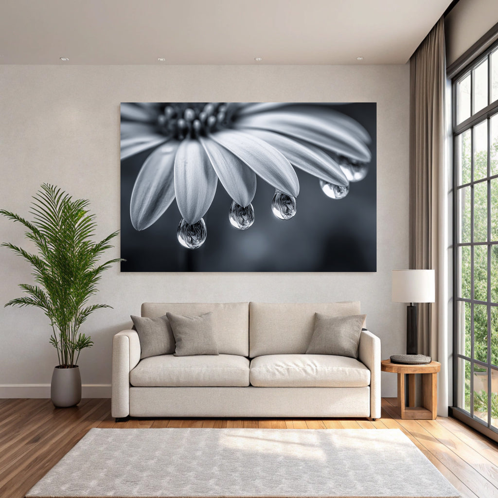 Nahaufnahme Blume Mit Tautropfen