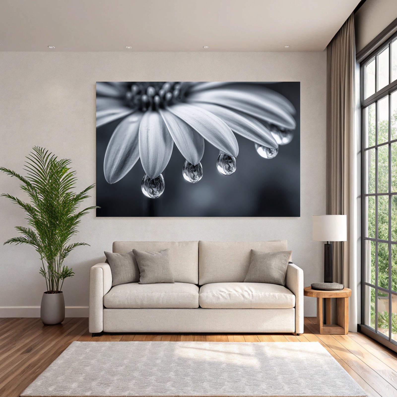 Nahaufnahme Blume Mit Tautropfen