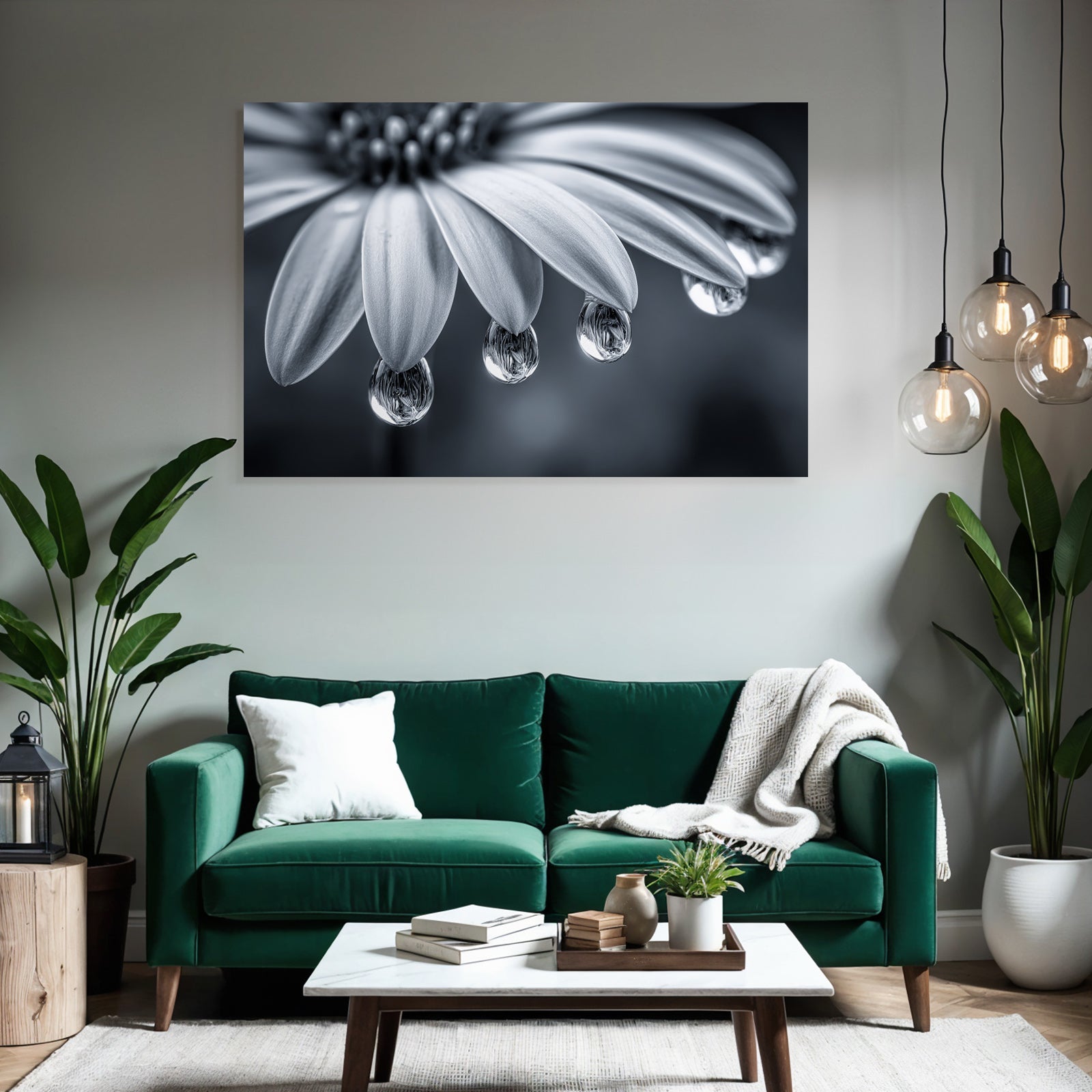 Nahaufnahme Blume Mit Tautropfen