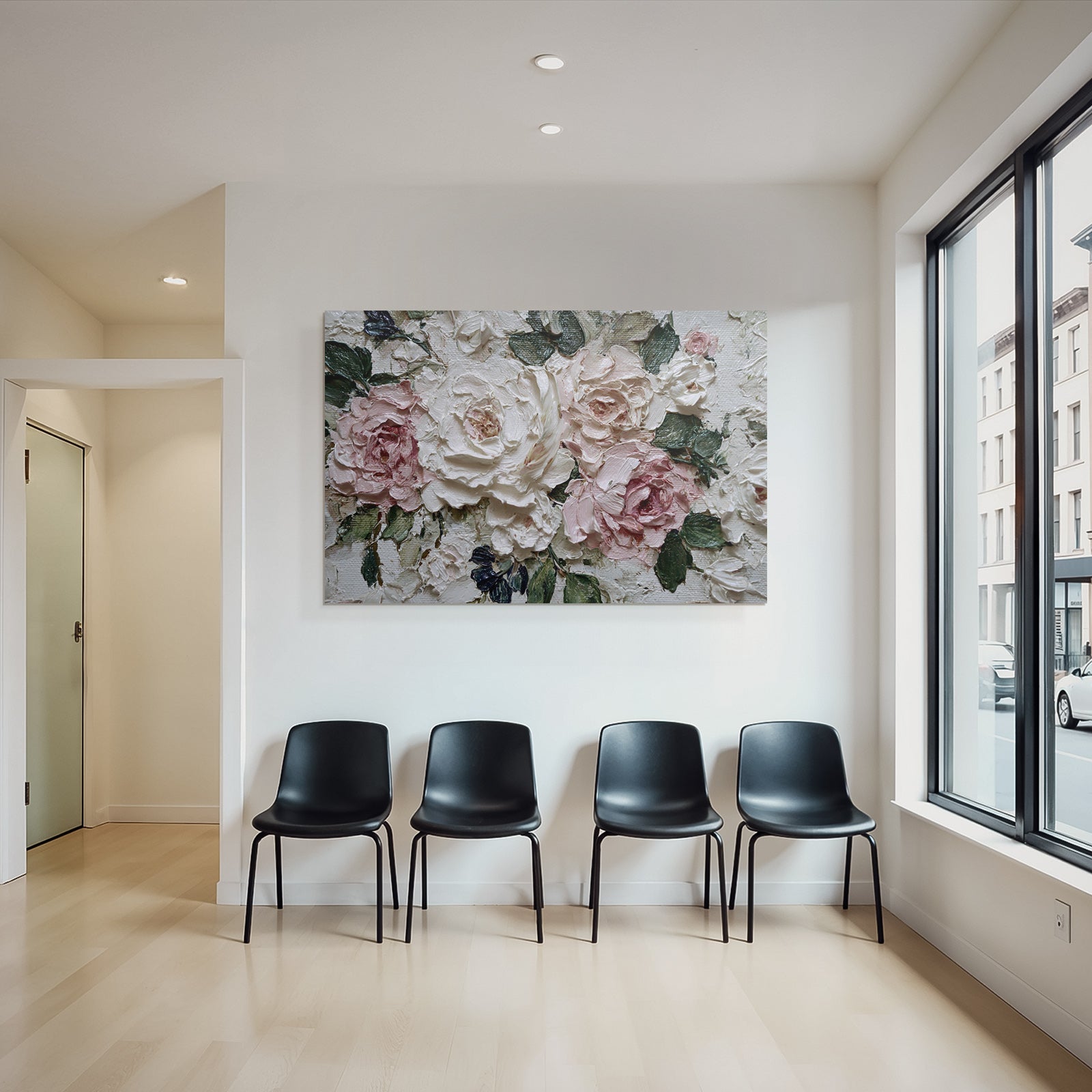 Nahaufnahme Von Rosen Im Ölgemälde