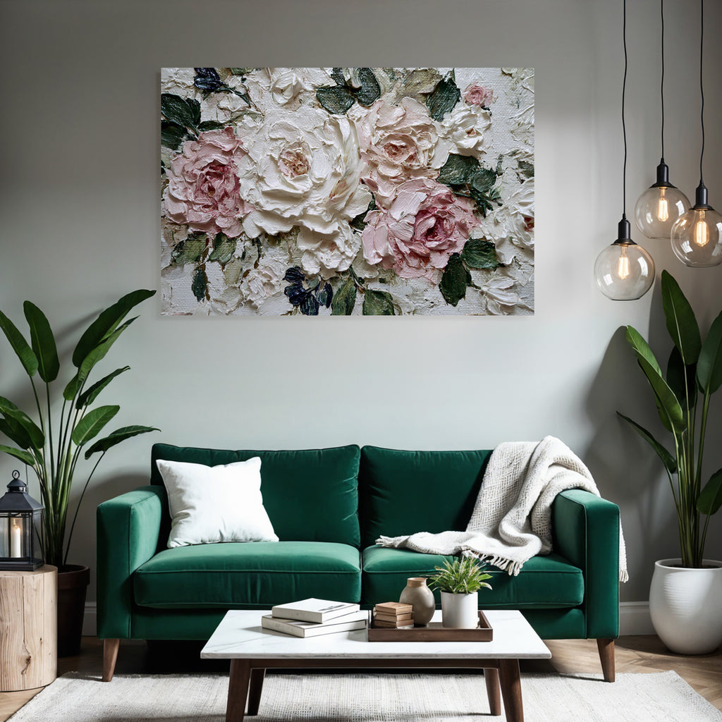Nahaufnahme Von Rosen Im Ölgemälde
