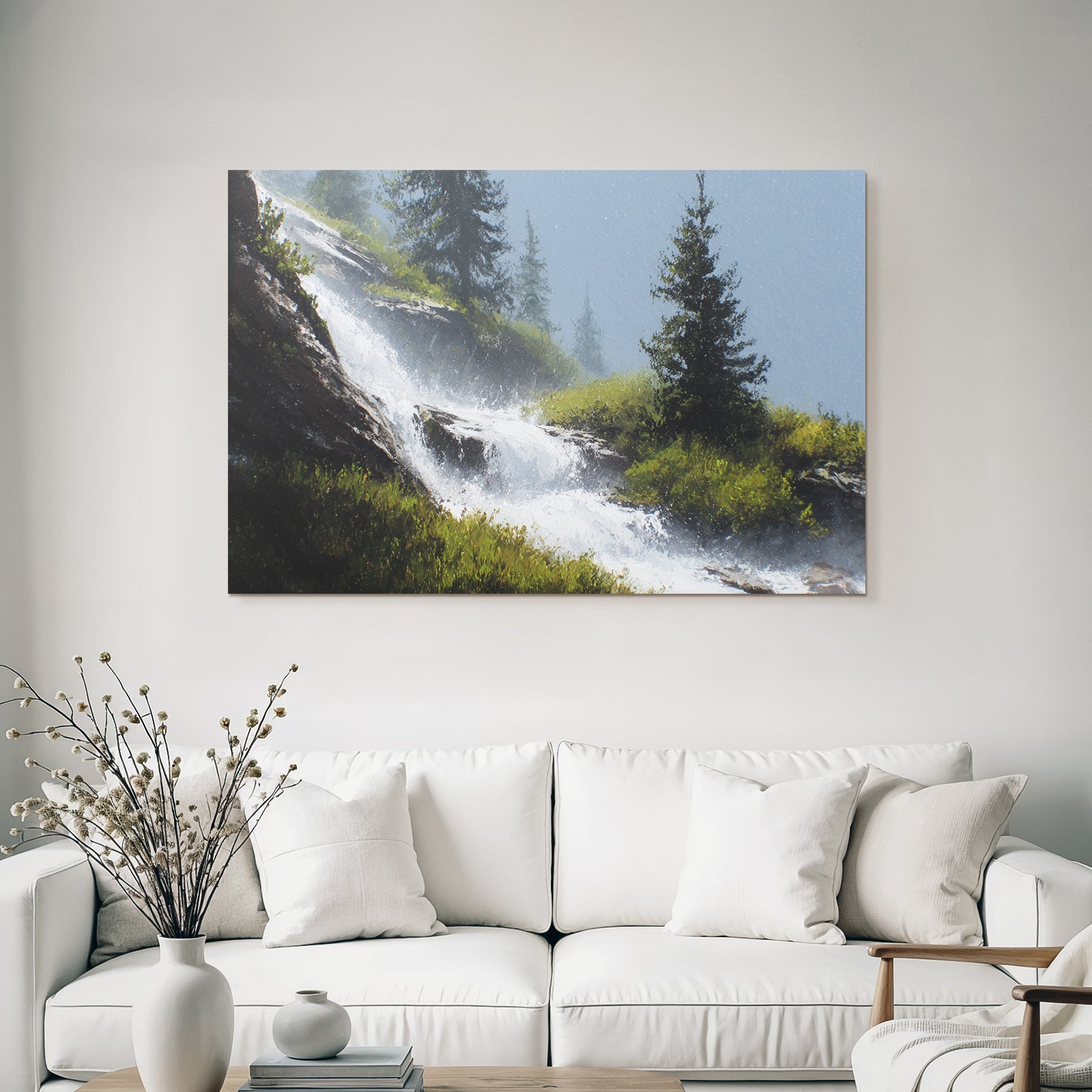 Wasserfall Im Nebelwald