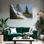 Wasserfall Im Nebelwald