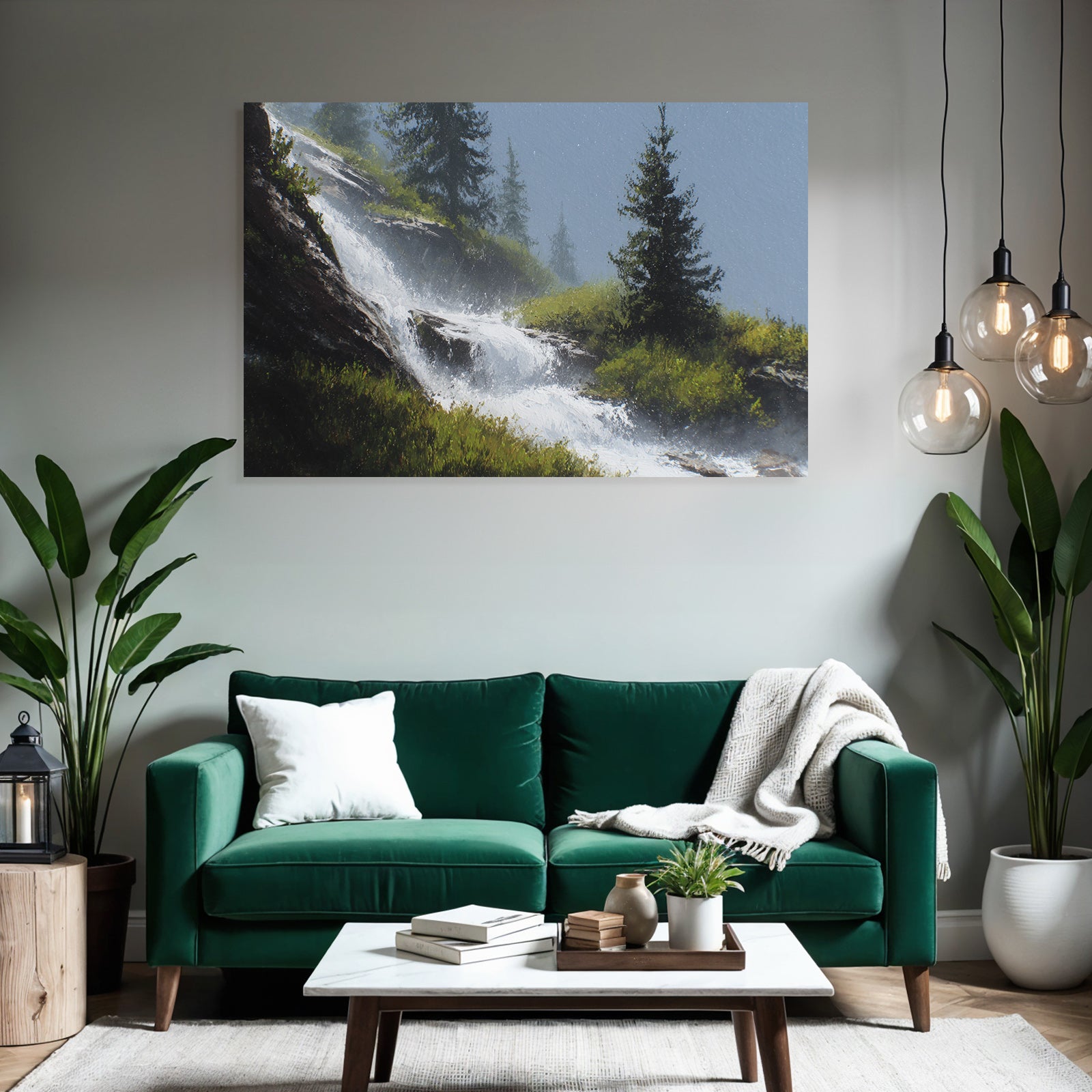 Wasserfall Im Nebelwald