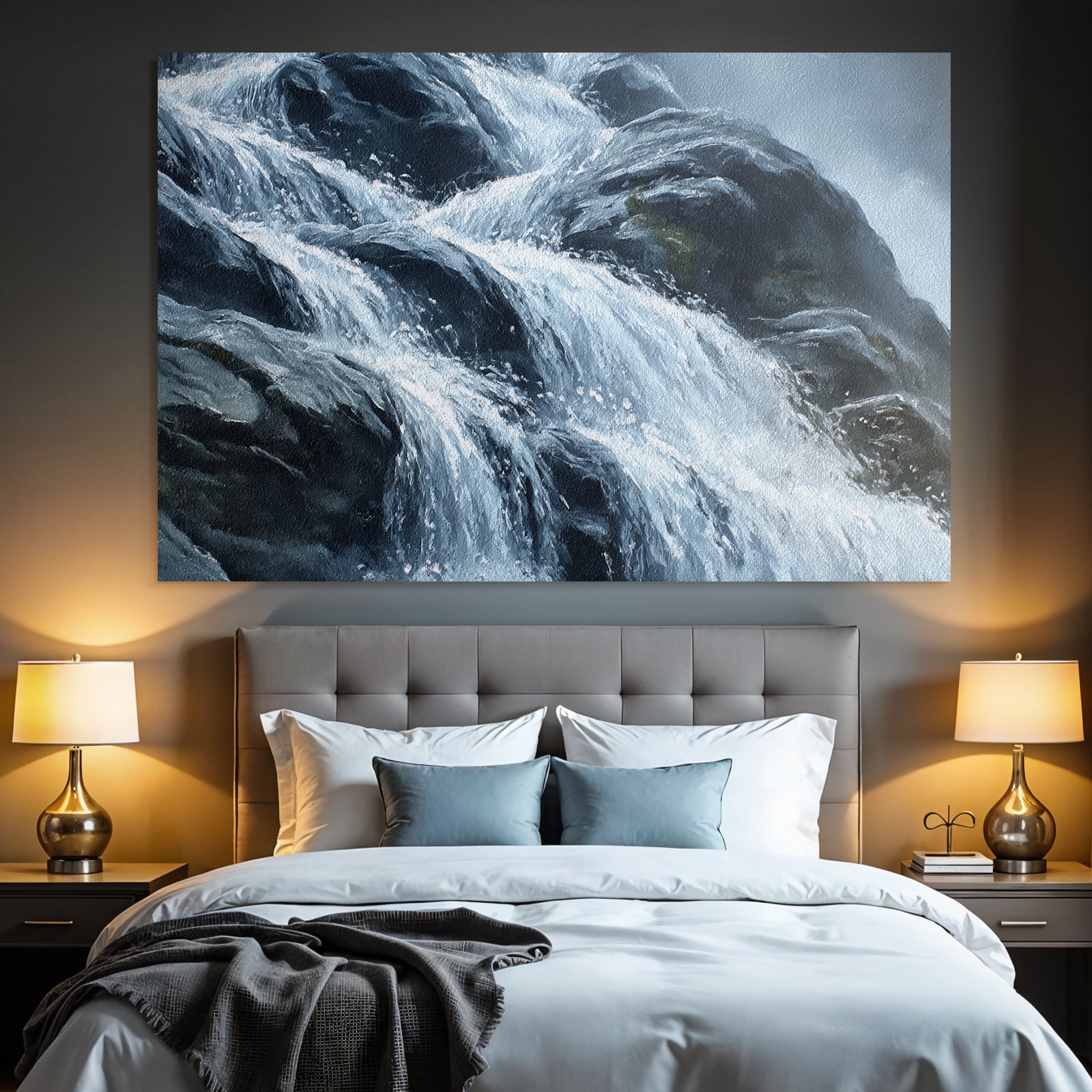 Wasserfall Über Felsigem Gelände
