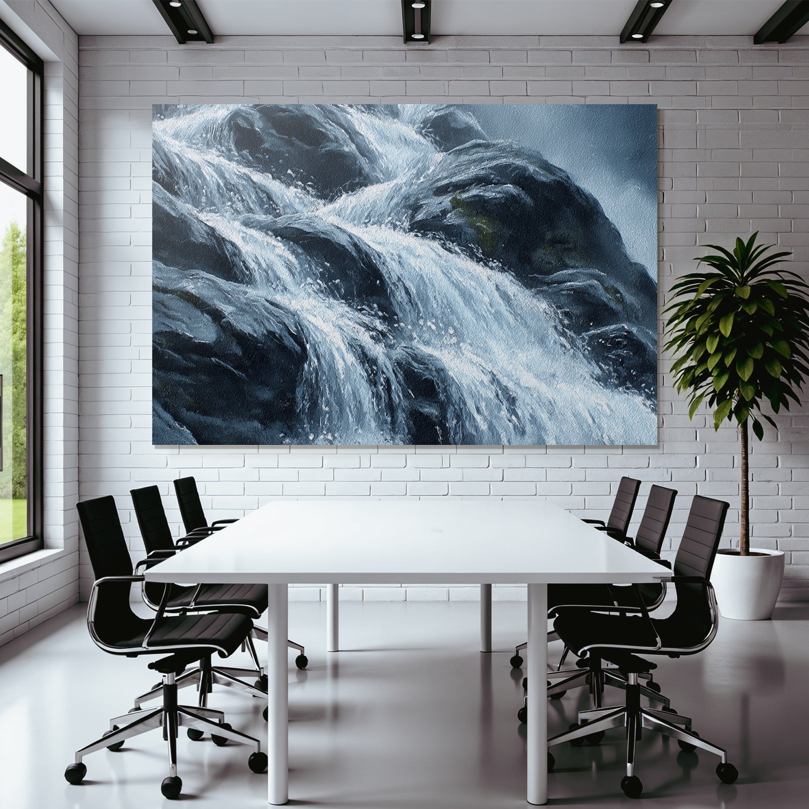 Wasserfall Über Felsigem Gelände