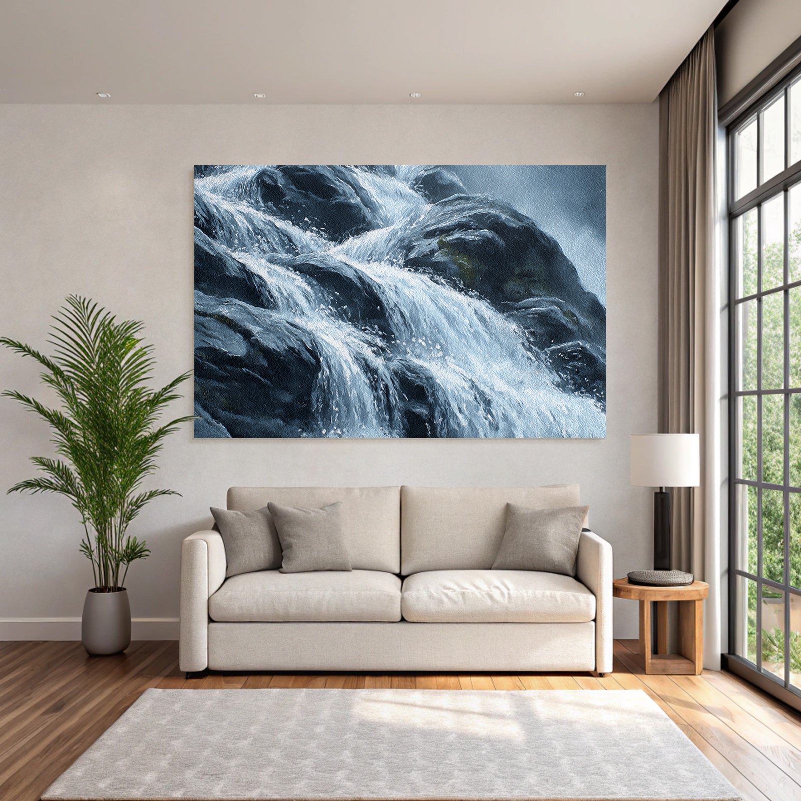 Wasserfall Über Felsigem Gelände