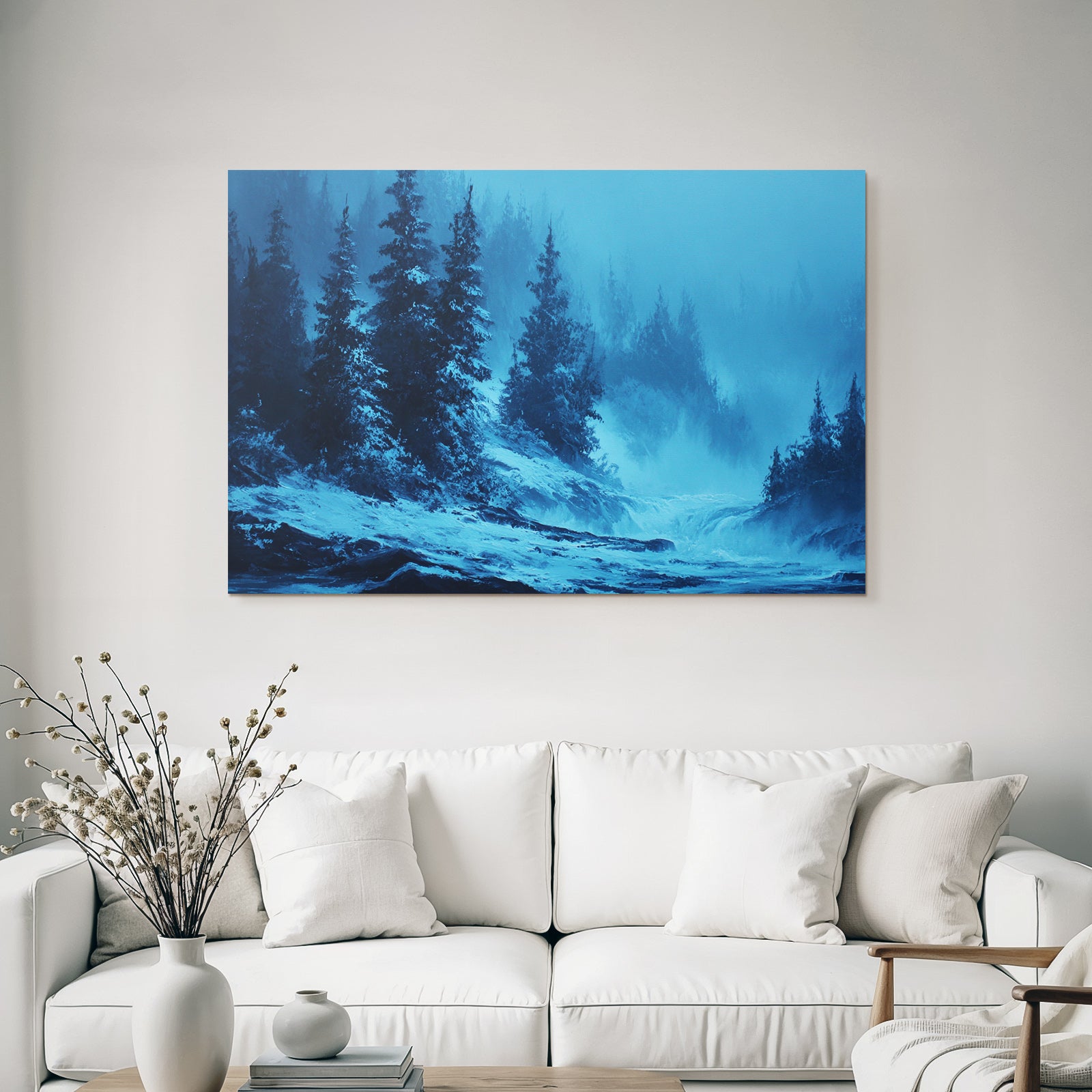 Winterlandschaft Bäume Mit Schneebedeckung Und Morgennebel