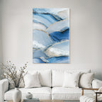Agatschichten Blau Grau Weiss Mit Goldenen Linien