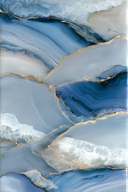 Agatschichten Blau Grau Weiss Mit Goldenen Linien | Abstrakt | Stilrichtungen