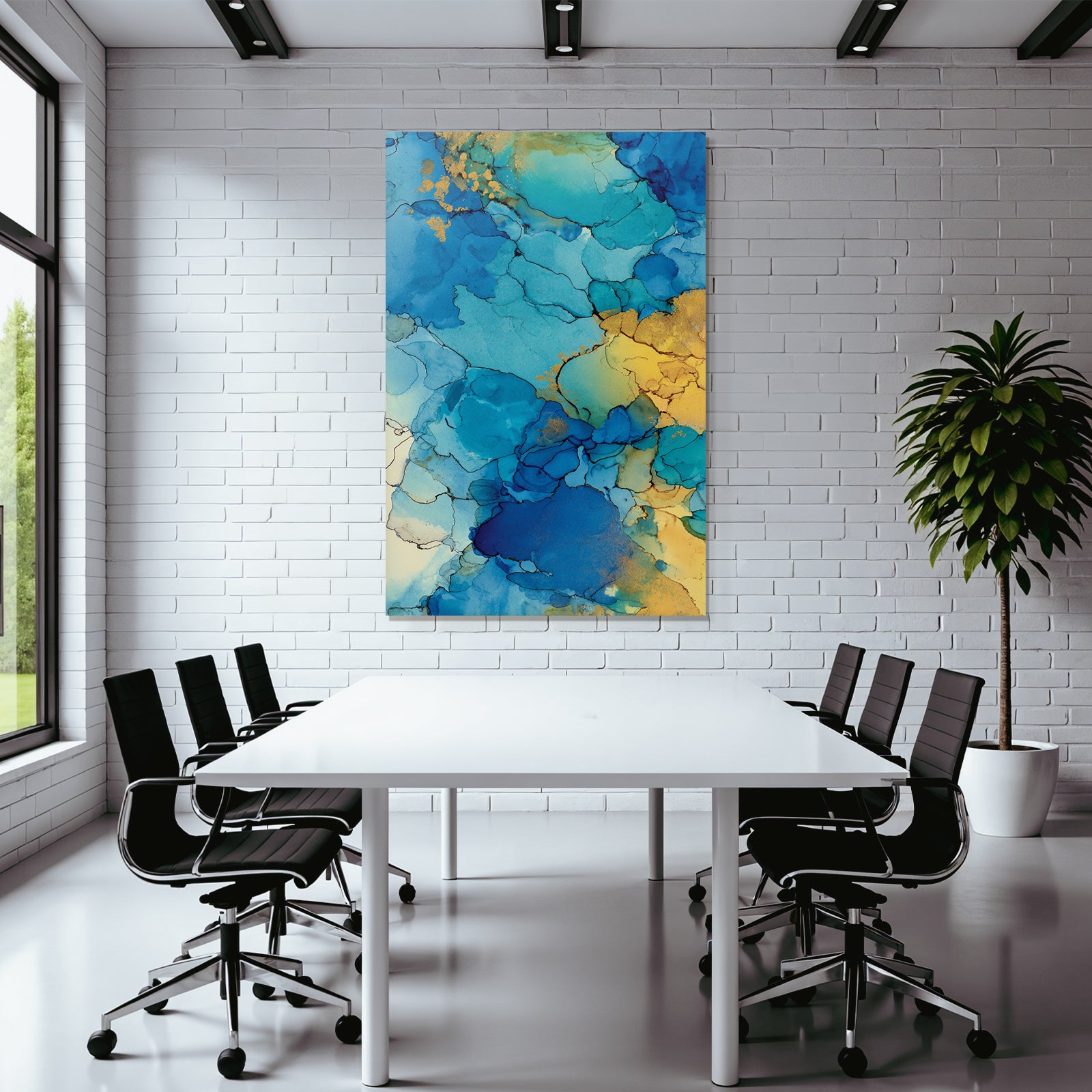 Blau Und Gelb Design Mit Goldakzenten