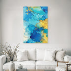Blau Und Gelb Design Mit Goldakzenten