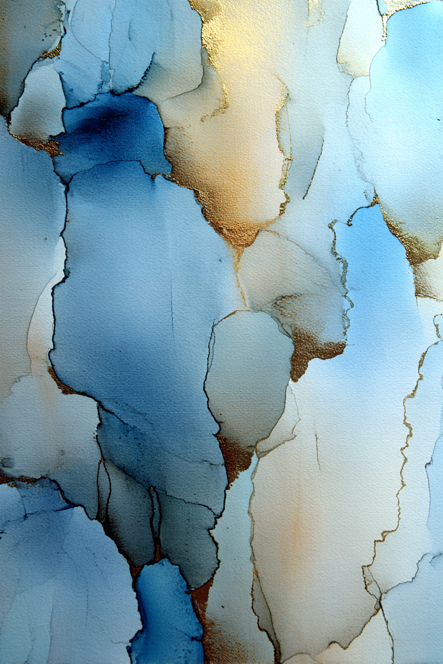 Design Fluid Art Mit Blau Und Gold | Abstrakt | Stilrichtungen