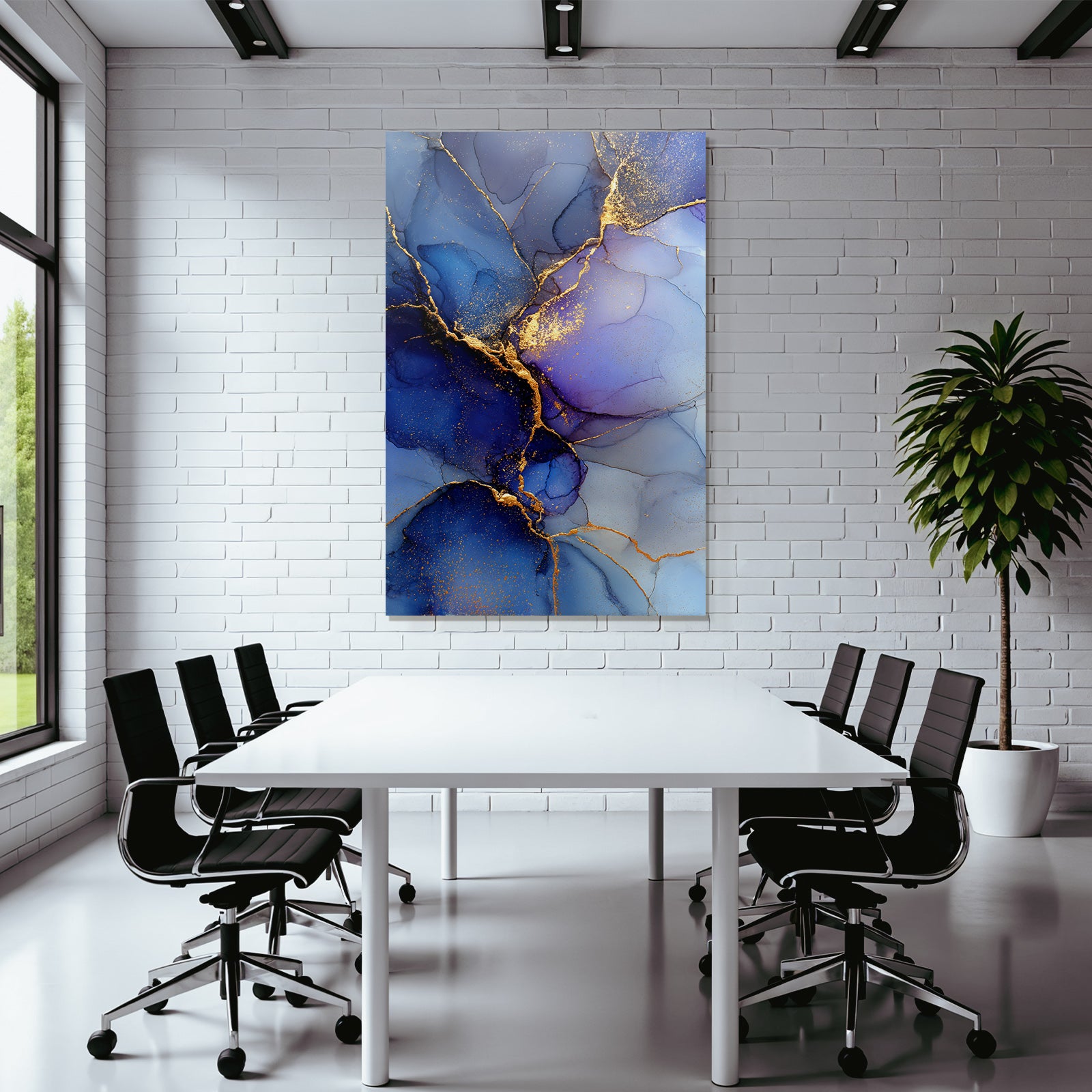 Design Mit Fluiden Farben Und Goldenen Adern